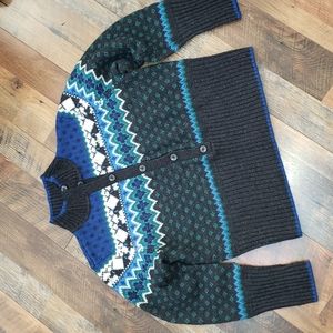 Liz Claiborne Black and Blue Patterned Sweater